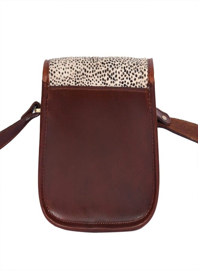 Celtic Women’s Leather Hair-On Flap Crossbody Sling Bag - Adjustable Strap - Image 3